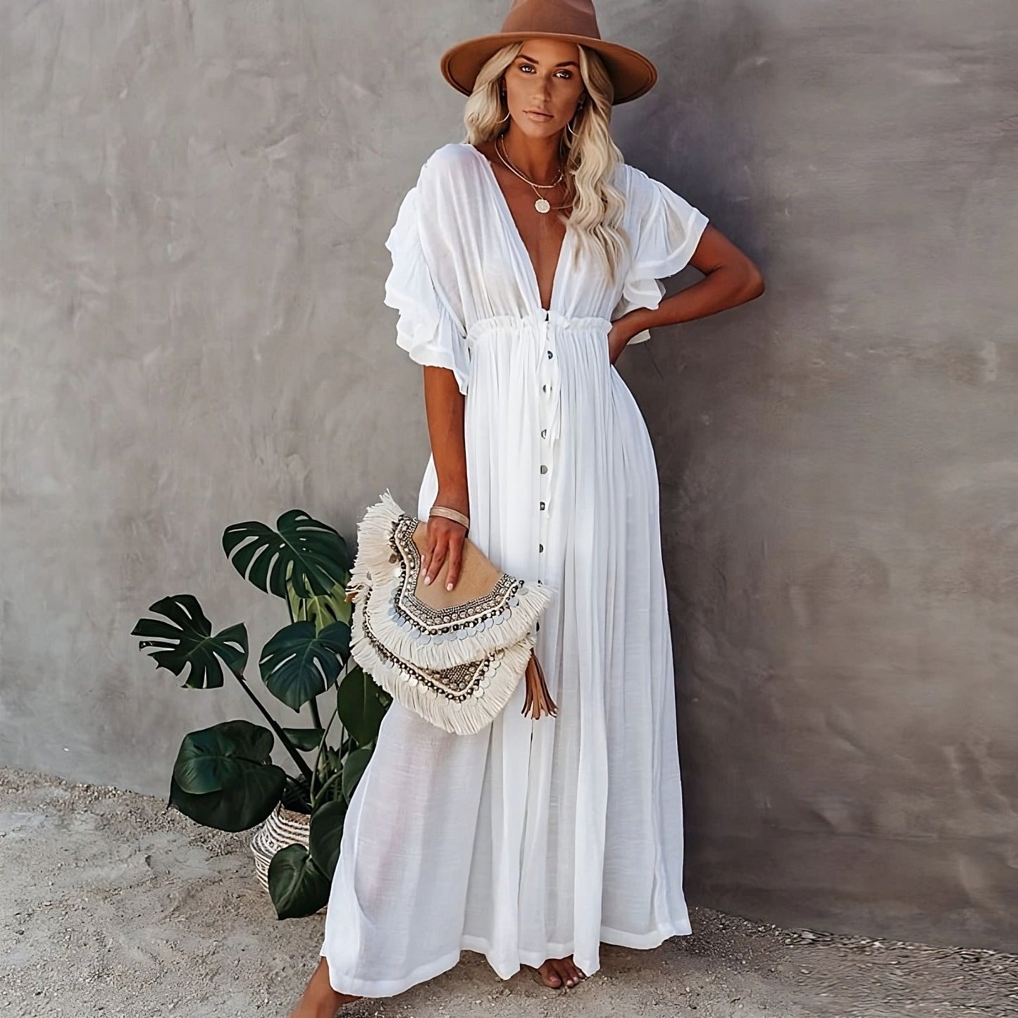 Robe Hippie Blanche Longue