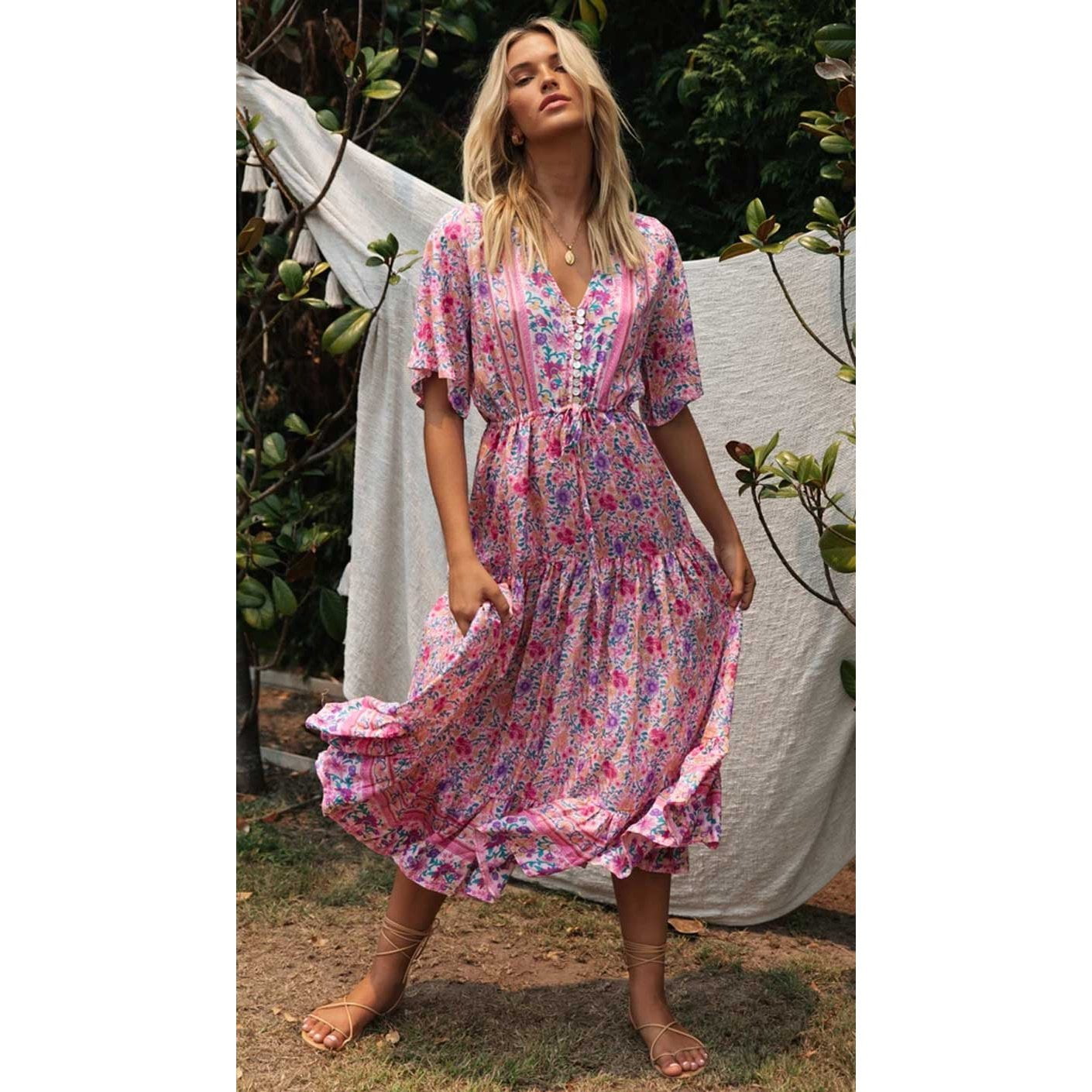 Robe Champêtre Bohème Longue