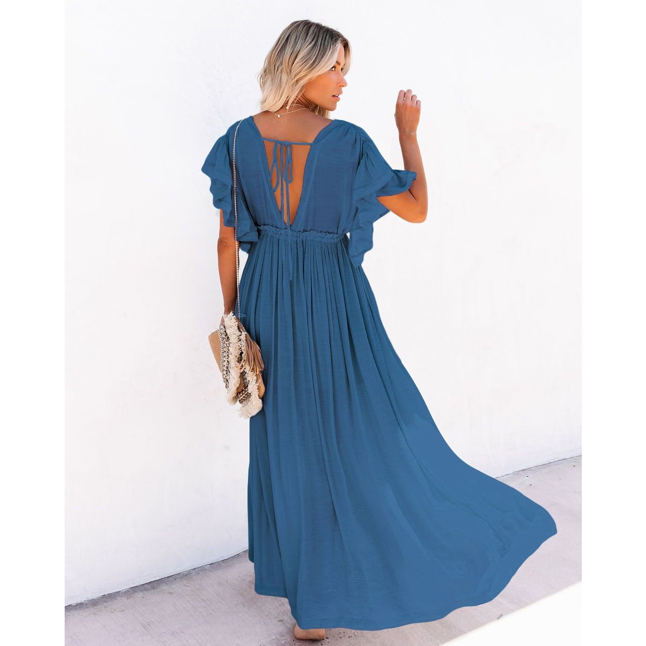 Robe Bohème Bleu Marine Longue