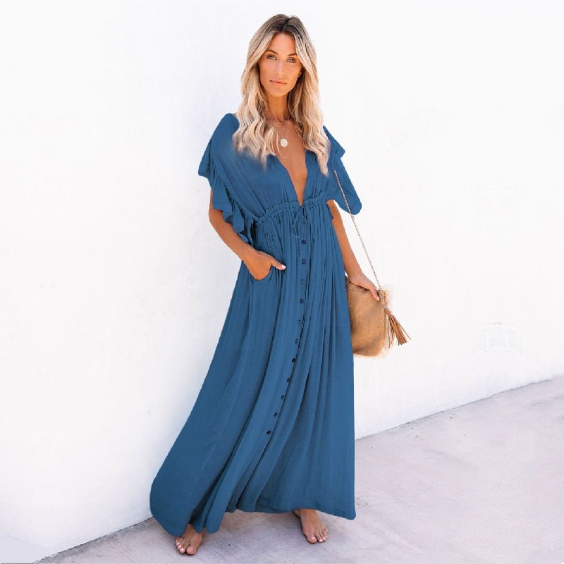 Robe Bohème Bleu Marine Longue