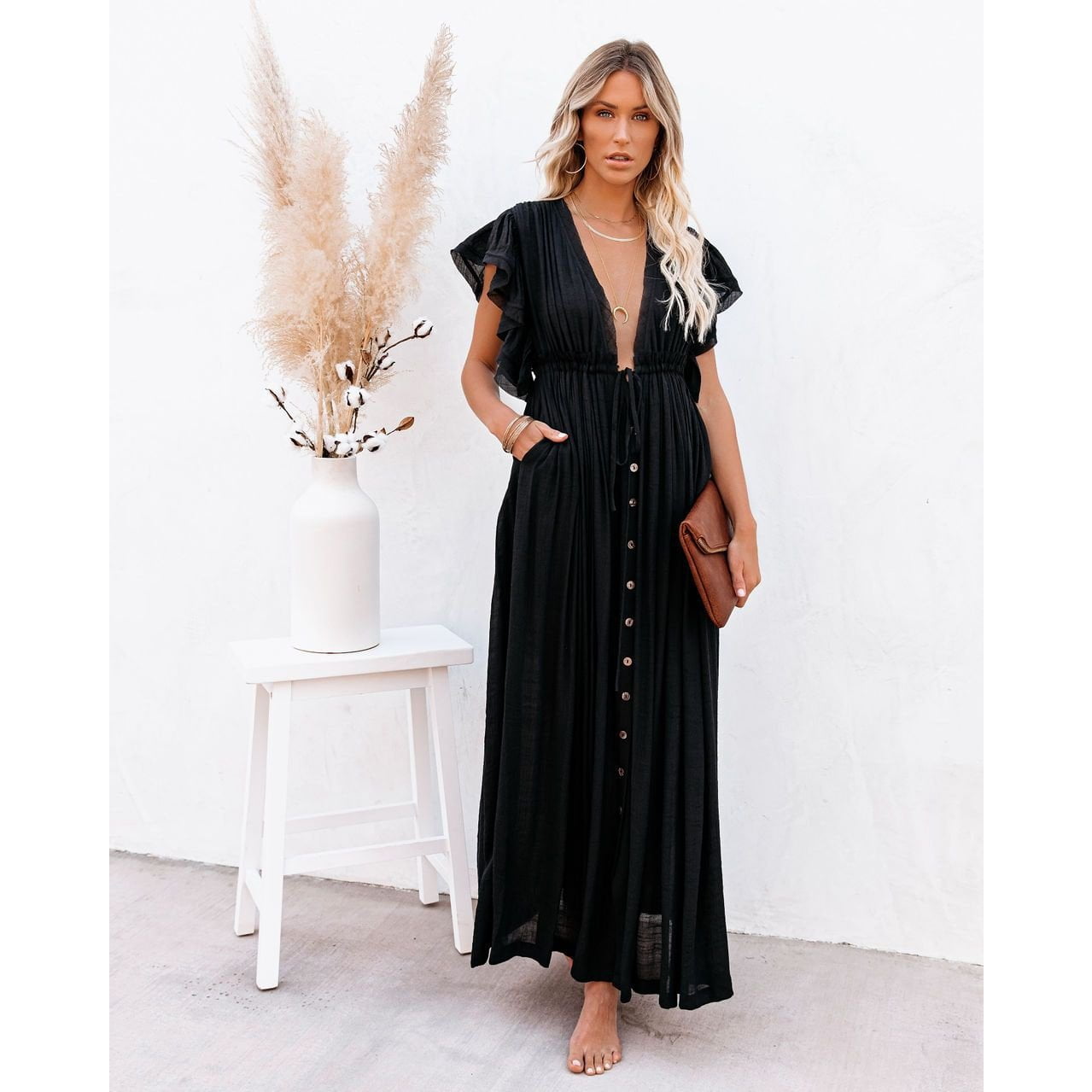 Robe Longue Bohème Noir