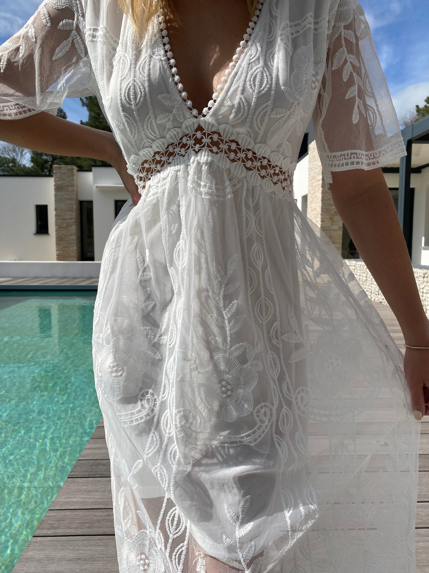 Robe Longue en Dentelle Bohème