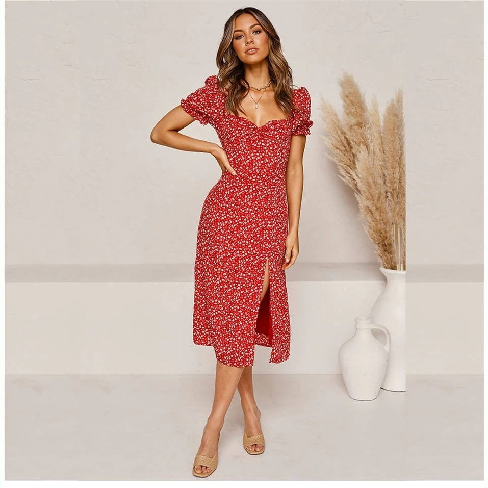 Robe Longue Rouge Bohème